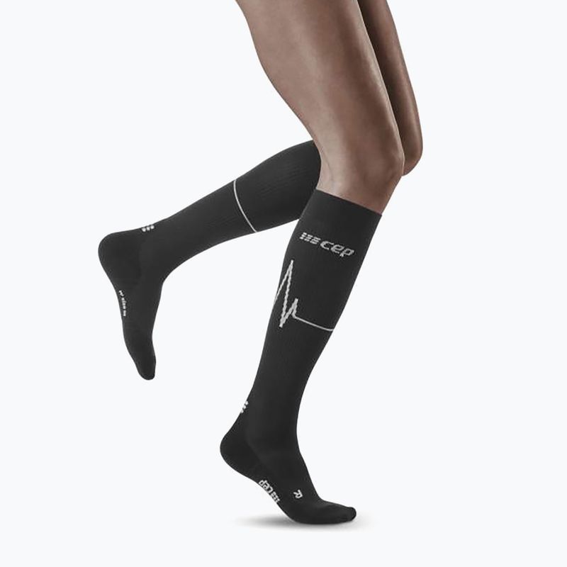 CEP Heartbeat calze da corsa a compressione da donna, nero WP20KC3 4