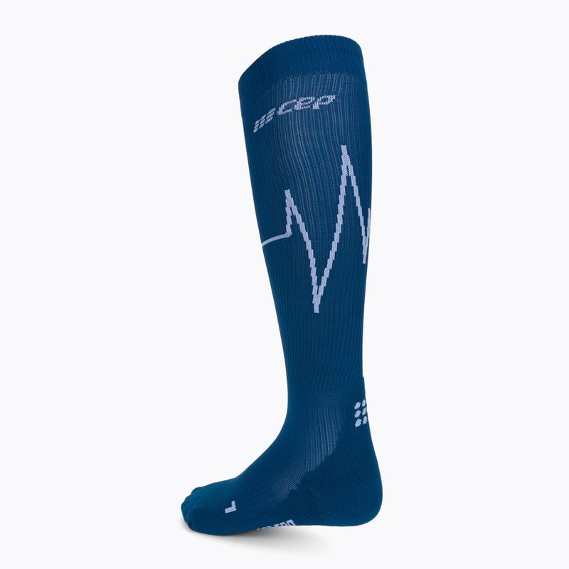 CEP Heartbeat calze da corsa a compressione da uomo blu WP30NC2 2