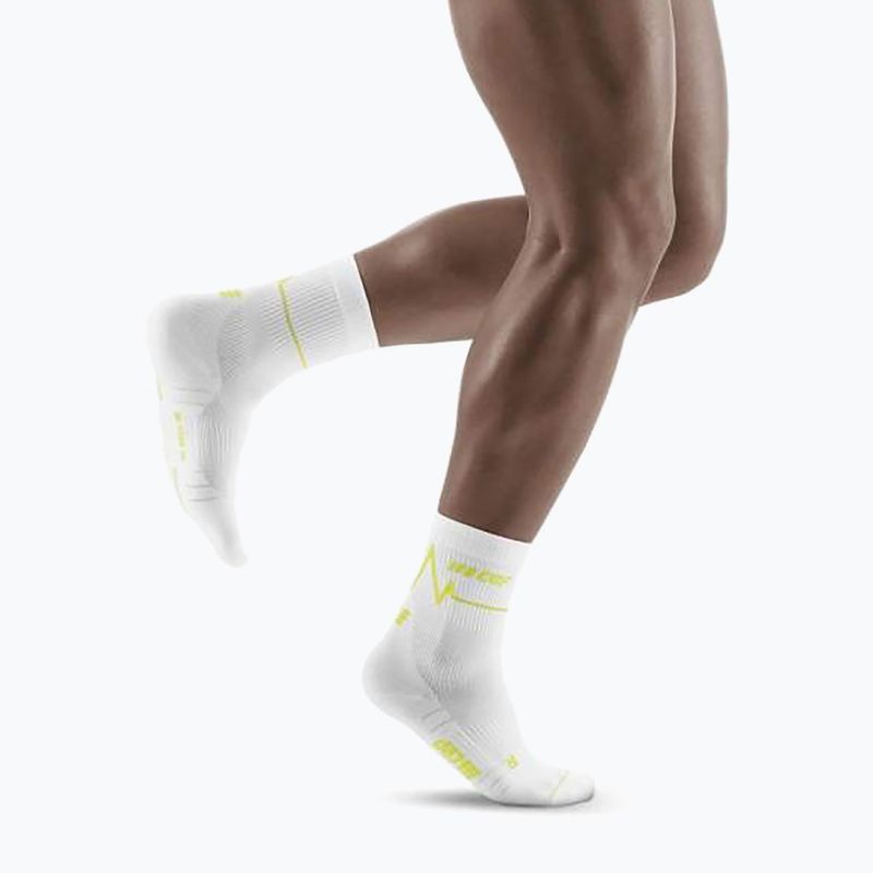 CEP Heartbeat calze da corsa a compressione da uomo, bianco WP3CPC2 4