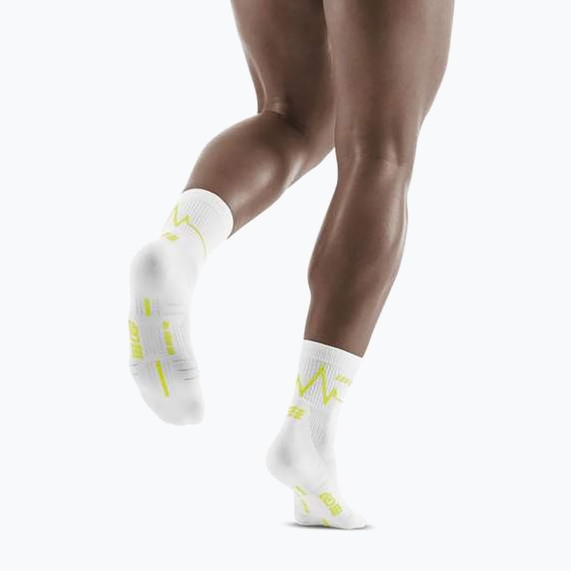 CEP Heartbeat calze da corsa a compressione da uomo, bianco WP3CPC2 5