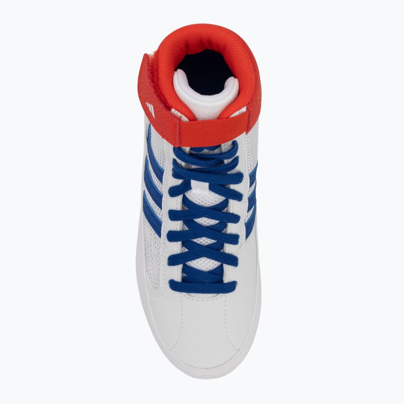 adidas Havoc bambini wrestling scarpe bianco blu rosso 5