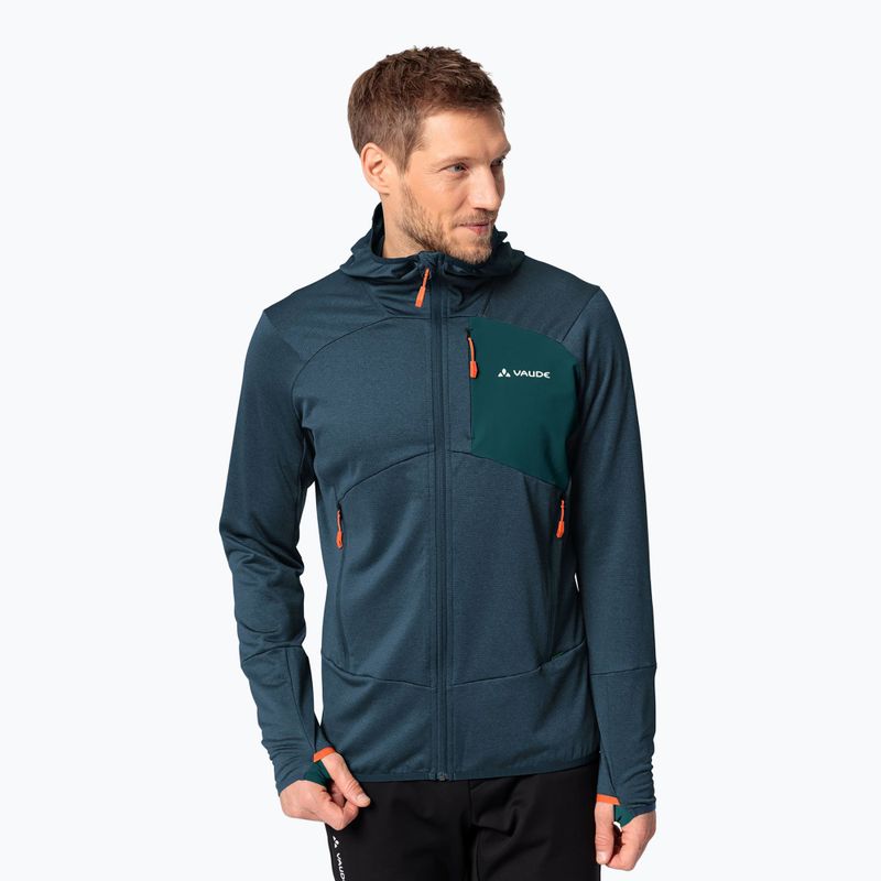 Felpa VAUDE Monviso Fleece II da uomo verde scuro/marino