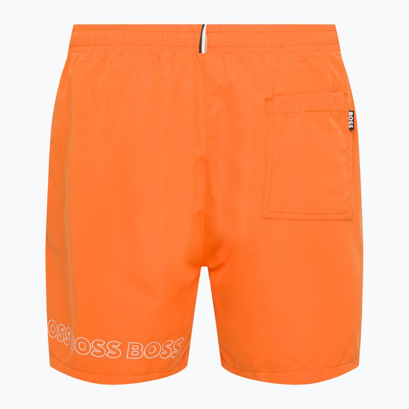 Pantaloncini da bagno Hugo Boss Dolphin arancione brillante da uomo 2