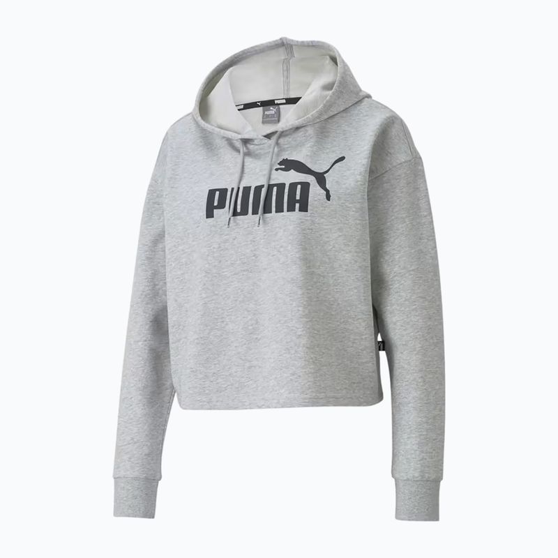 Felpa da donna PUMA ESS Cropped Logo Hoodie TR grigio chiaro heather