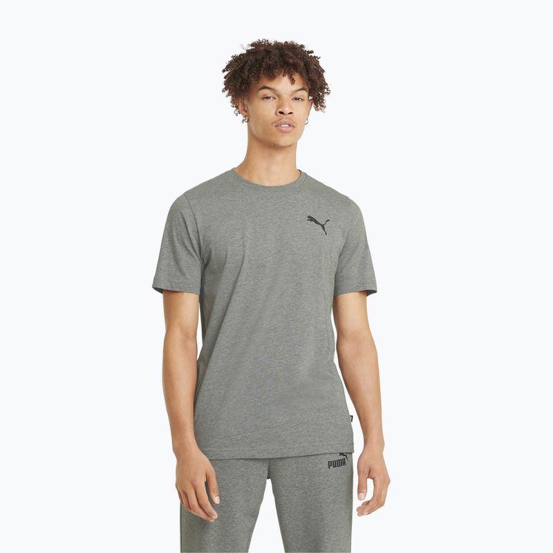PUMA Ess Small Logo Tee Uomo grigio erica media/grigio erica media/gatto t-shirt
