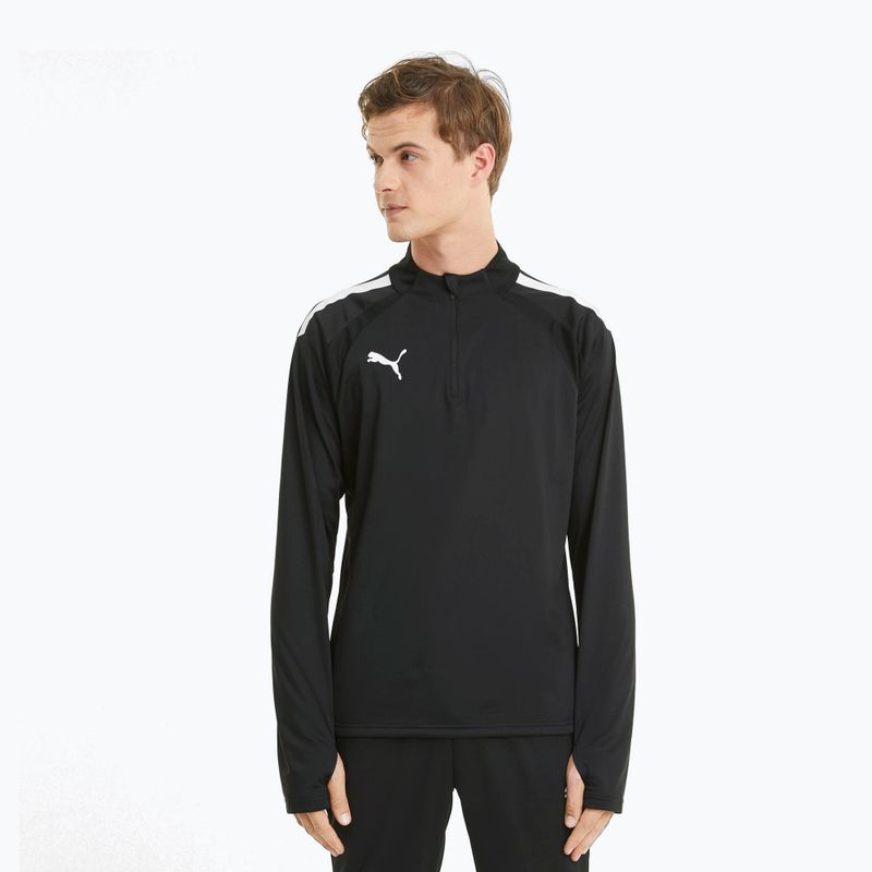 Felpa da calcio da uomo PUMA Teamliga 1/4 Zip Top puma nero/puma bianco 9