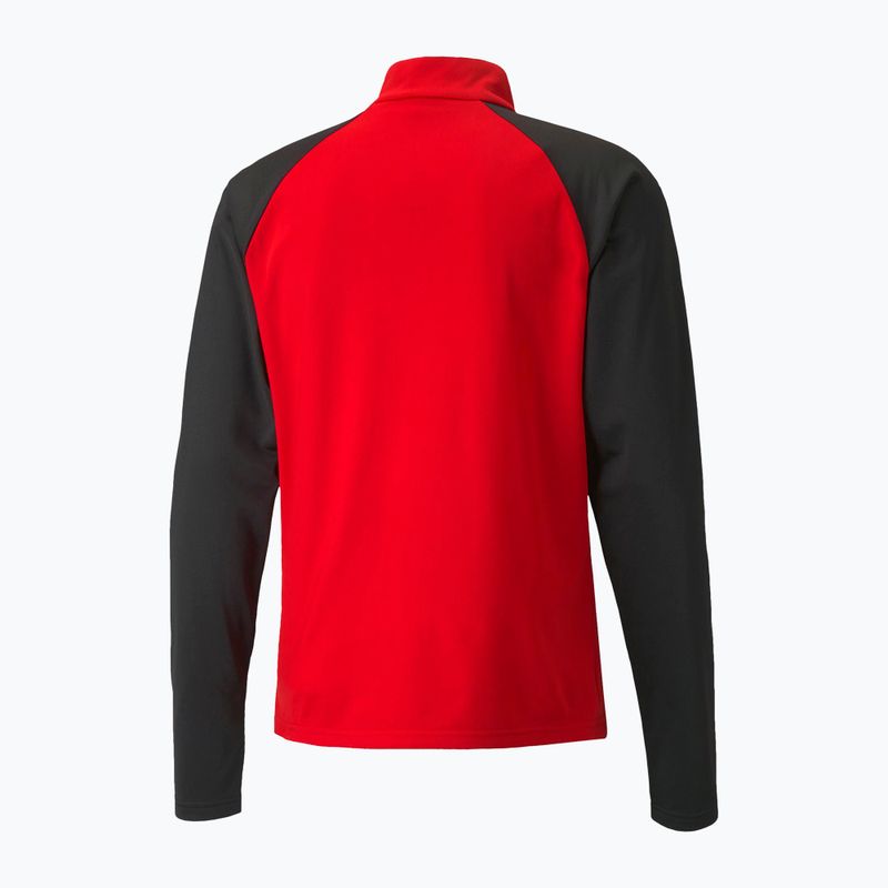 Felpa da calcio PUMA Teamliga 1/4 Zip Top uomo rosso/puma nero 7