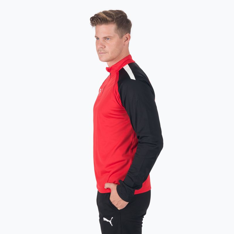 Felpa da calcio PUMA Teamliga 1/4 Zip Top uomo rosso/puma nero 3