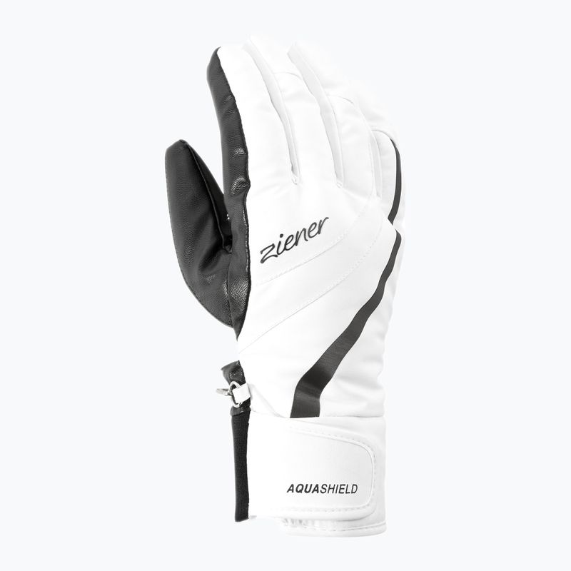 Guanti da sci da donna ZIENER Kitty Aquashield bianco 2