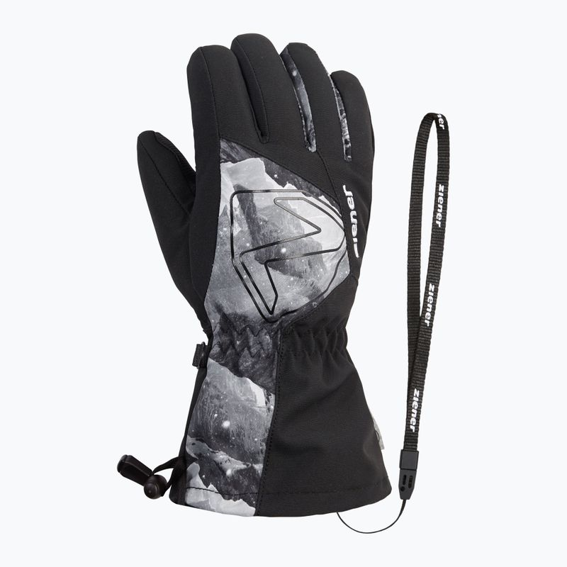 ZIENER Laval Aquashield AW nero/grigio guanto da sci per bambini di montagna 2