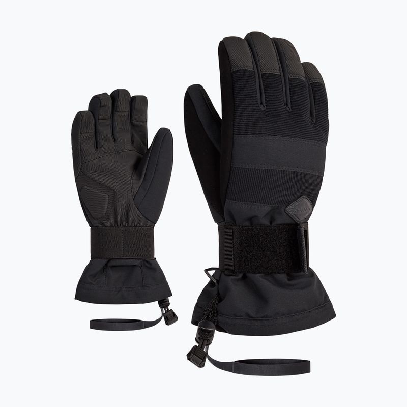 Guanti da snowboard per bambini ZIENER Manu Aquashield nero 7