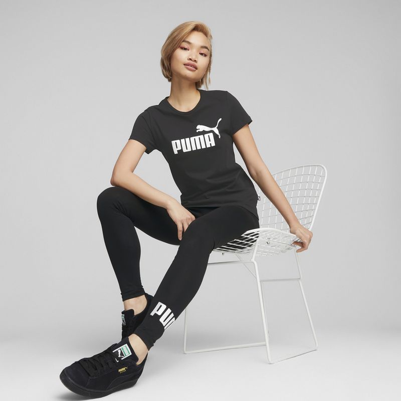 PUMA ESS+ Metallic Logo Tee Donna puma nero/argento metallizzato 7