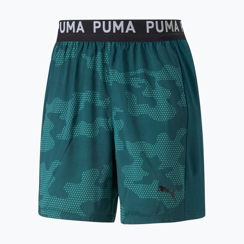 Pantaloncini da allenamento PUMA Train Off Season AOP Woven 7" varsity green da uomo