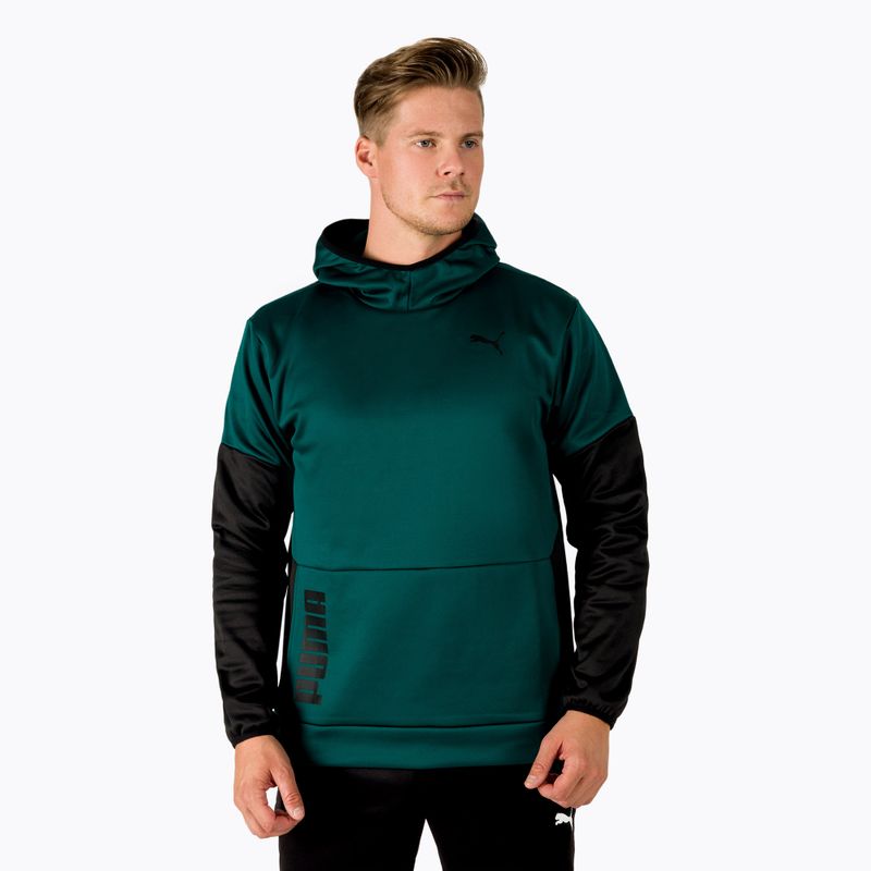 Felpa da allenamento da uomo PUMA Train All Day PWR Fleece Hd verde varsity/puma nero