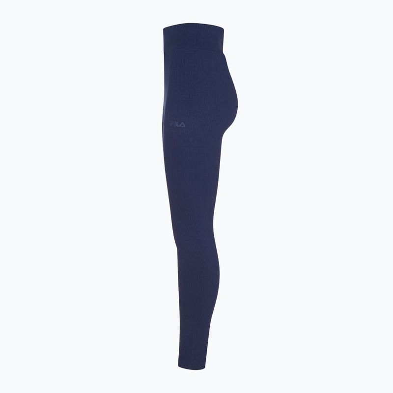 FILA leggings donna Bozcaada a vita alta a coste medievali blu 3