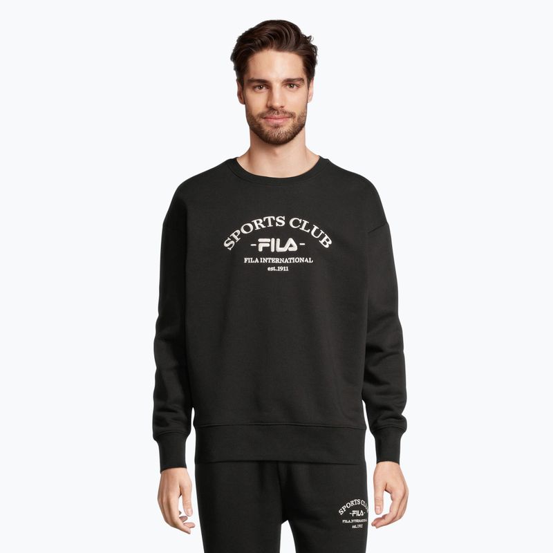 Felpa uomo FILA Brand Loose Fit Crew nero