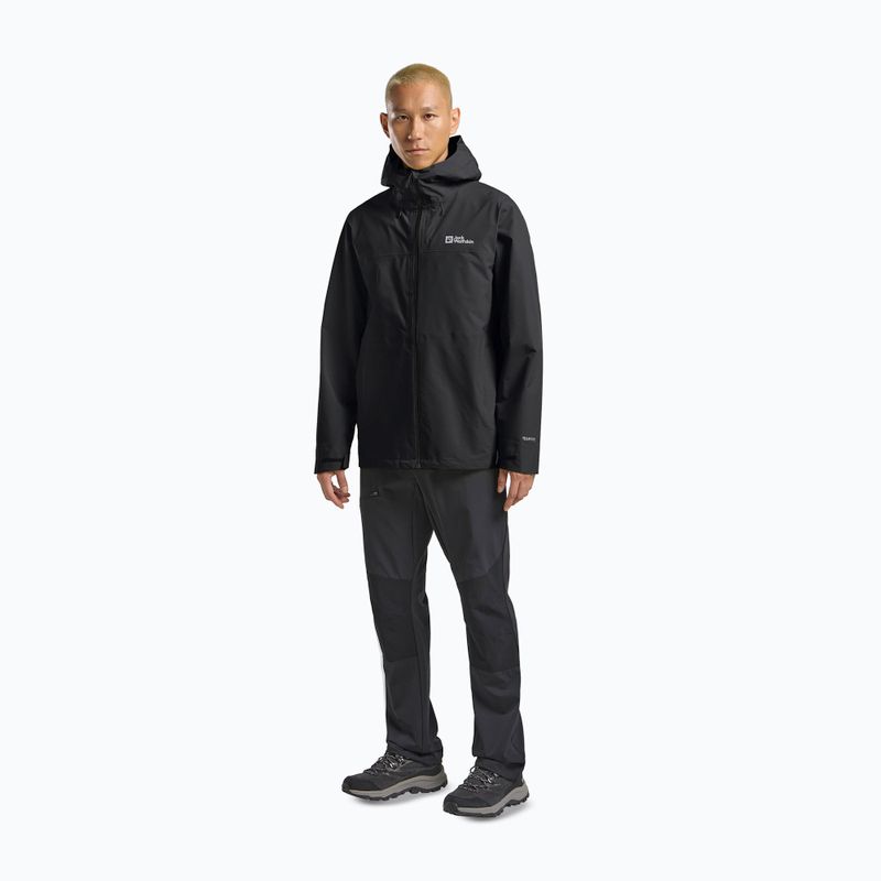 Giacca antipioggia da uomo Jack Wolfskin Highest Peak 3L nera 2