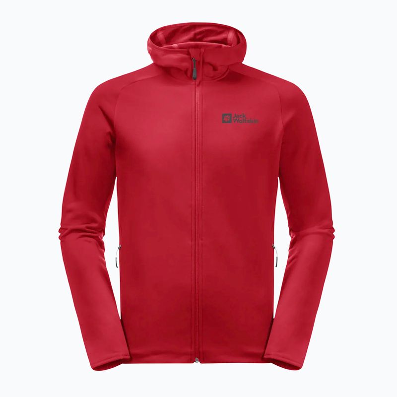 Felpa in pile da uomo Jack Wolfskin Baiselberg Hooded FZ red glow 5