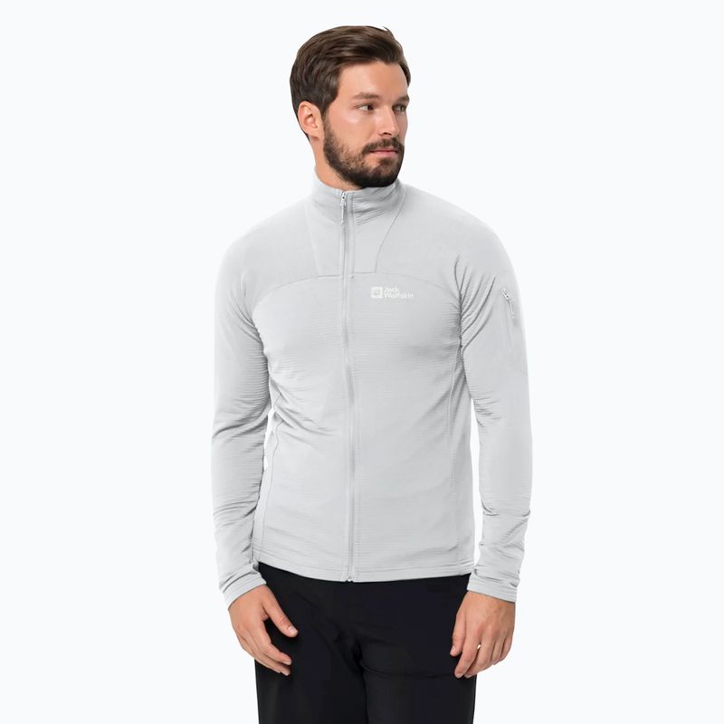 Giacca da trekking Jack Wolfskin da uomo Prelight FZ grigio freddo