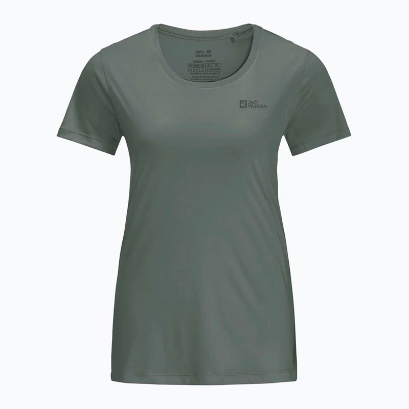 Jack Wolfskin T-shirt trekking donna Tech hedge verde 3