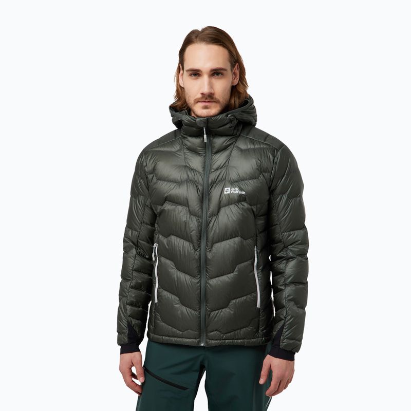 Jack Wolfskin Uomo Alpspitze Down Hoody verde ardesia