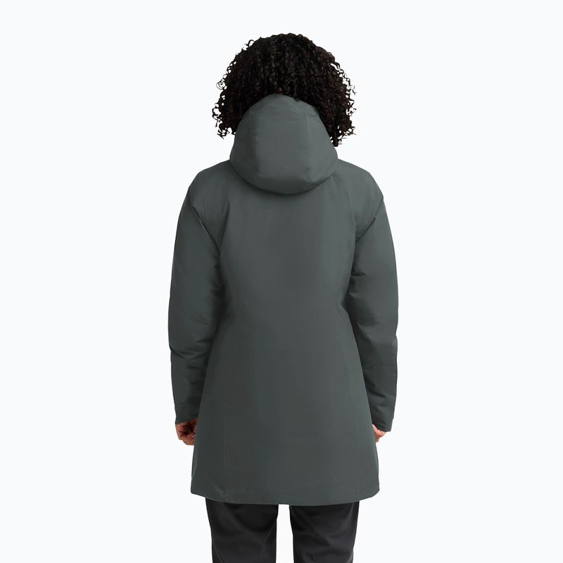 Giacca antipioggia da donna Jack Wolfskin Heidelstein Ins verde ardesia 3