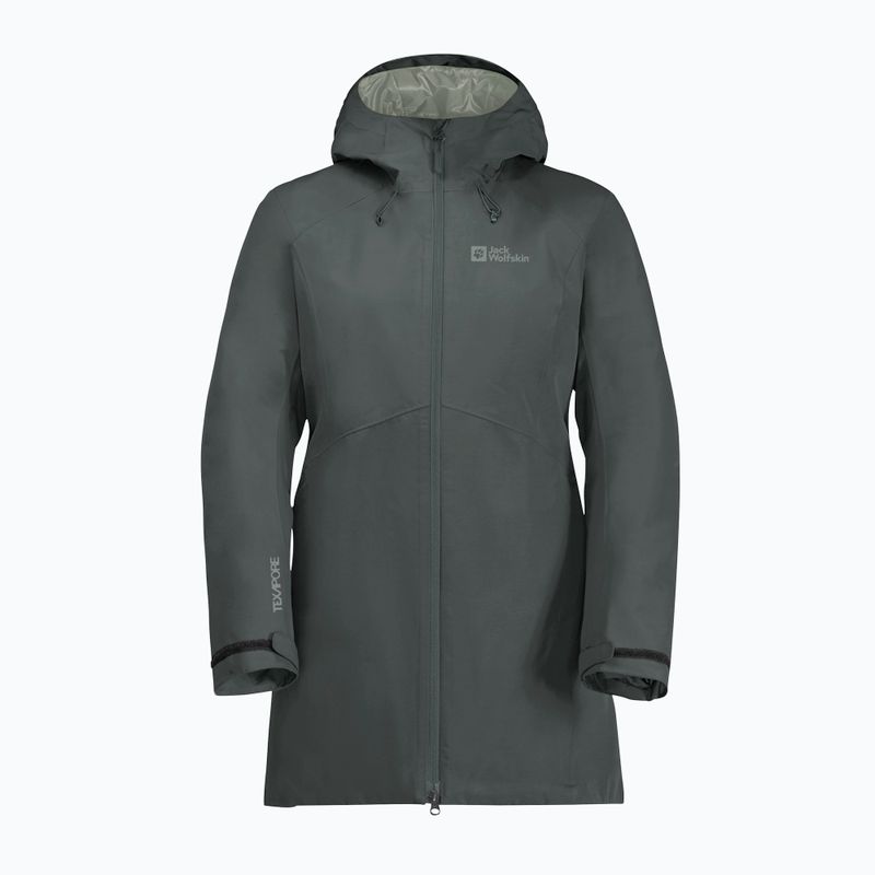 Giacca antipioggia da donna Jack Wolfskin Heidelstein Ins verde ardesia 6