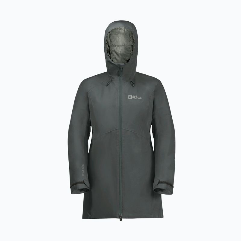 Giacca antipioggia da donna Jack Wolfskin Heidelstein Ins verde ardesia 7