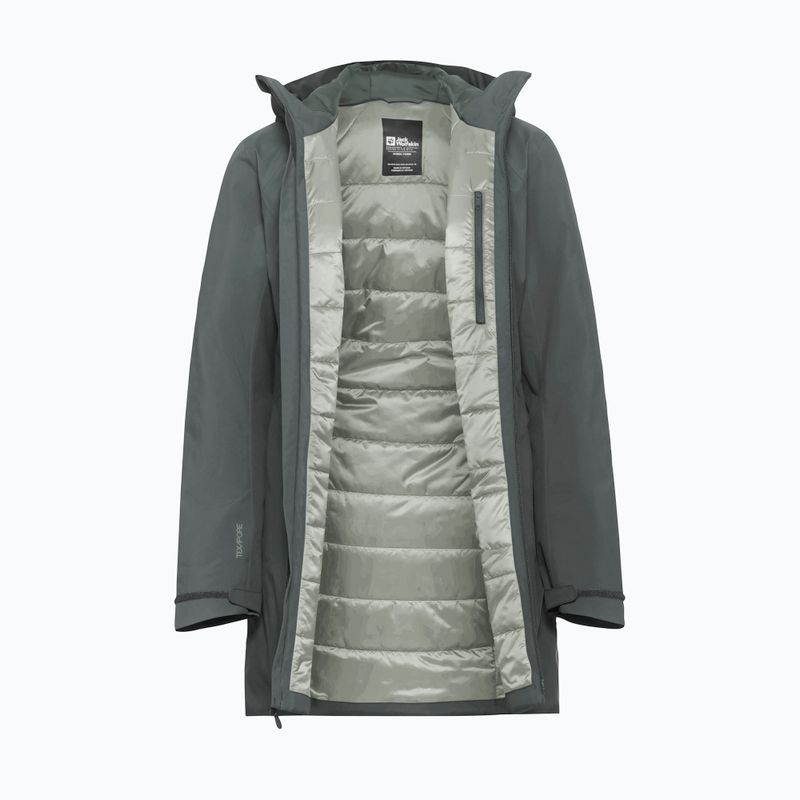 Giacca antipioggia da donna Jack Wolfskin Heidelstein Ins verde ardesia 9