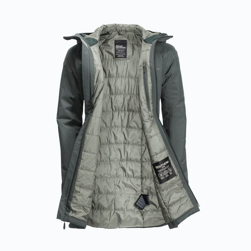 Giacca antipioggia da donna Jack Wolfskin Heidelstein Ins verde ardesia 10