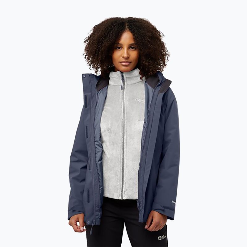 Felpa in pile Jack Wolfskin 3In1 da donna Rotwand grafite 3