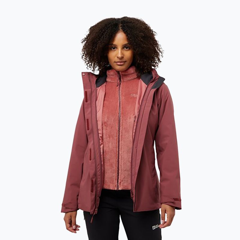 Jack Wolfskin donna Rotwand 3In1 felpa in pile rosso ocra 3