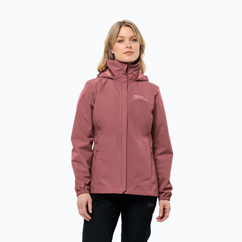 Jack Wolfskin Stormy Point 2L giacca da pioggia da donna rosso ocra