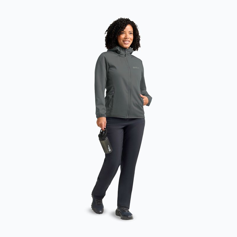 Giacca softshell donna Jack Wolfskin Windhain Hoody verde ardesia 2