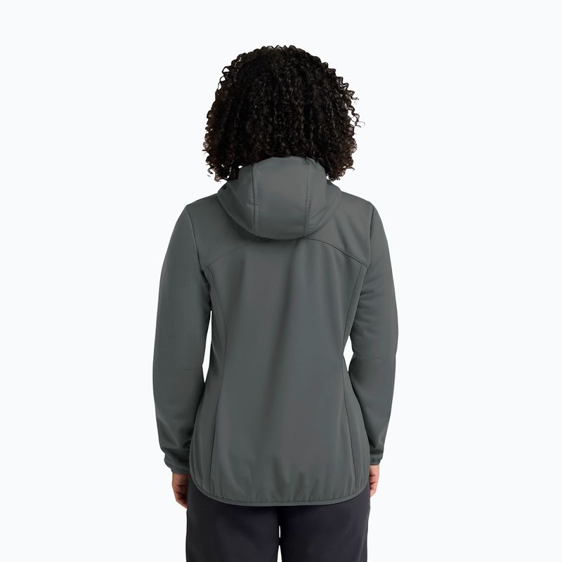 Giacca softshell donna Jack Wolfskin Windhain Hoody verde ardesia 3