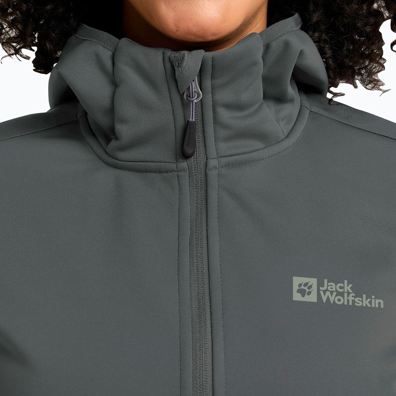 Giacca softshell donna Jack Wolfskin Windhain Hoody verde ardesia 4