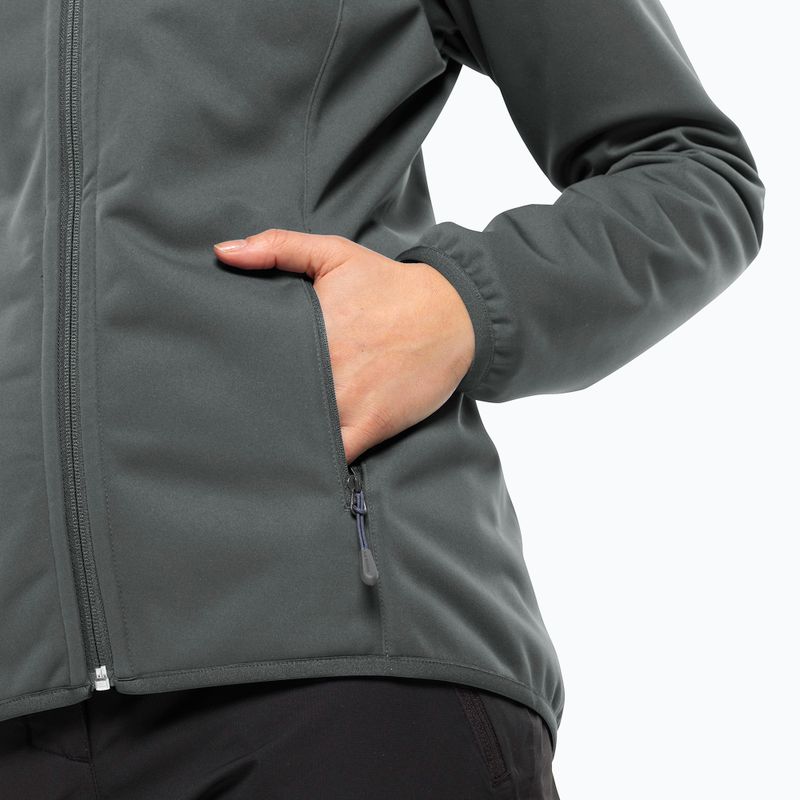 Giacca softshell donna Jack Wolfskin Windhain Hoody verde ardesia 5