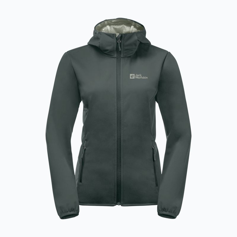 Giacca softshell donna Jack Wolfskin Windhain Hoody verde ardesia 8