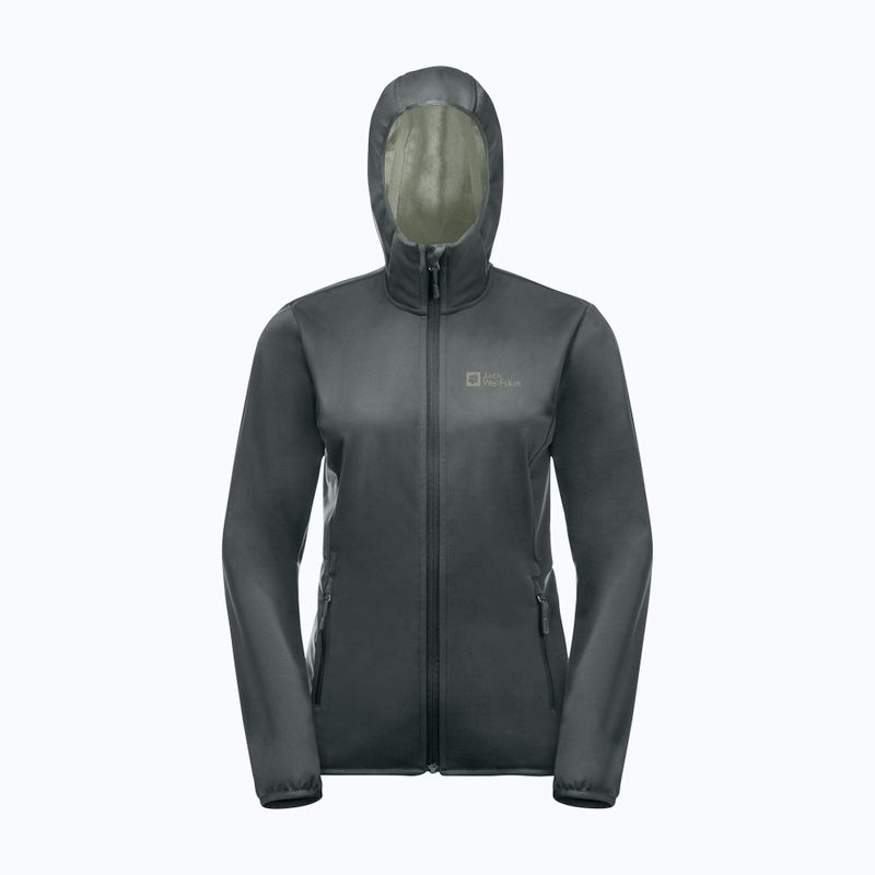 Giacca softshell donna Jack Wolfskin Windhain Hoody verde ardesia 9