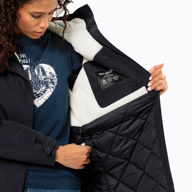 Jack Wolfskin giacca invernale da donna Talforst Parka nero 5
