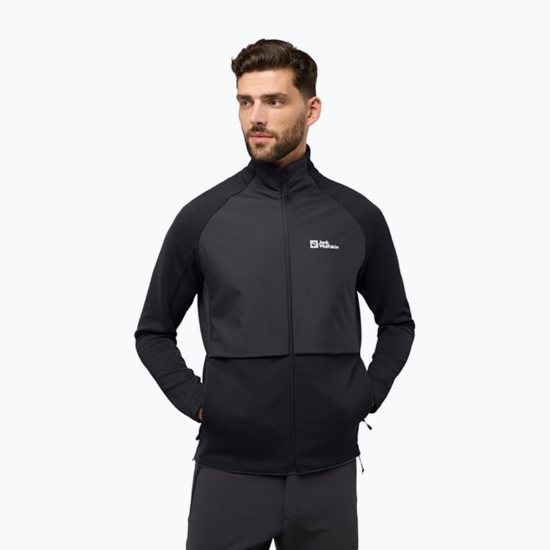 Felpa in pile da uomo Jack Wolfskin Dormer nero