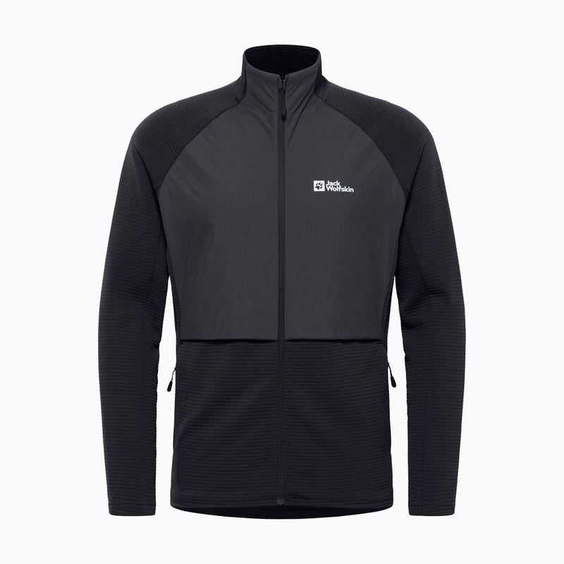 Felpa in pile da uomo Jack Wolfskin Dormer nero 5