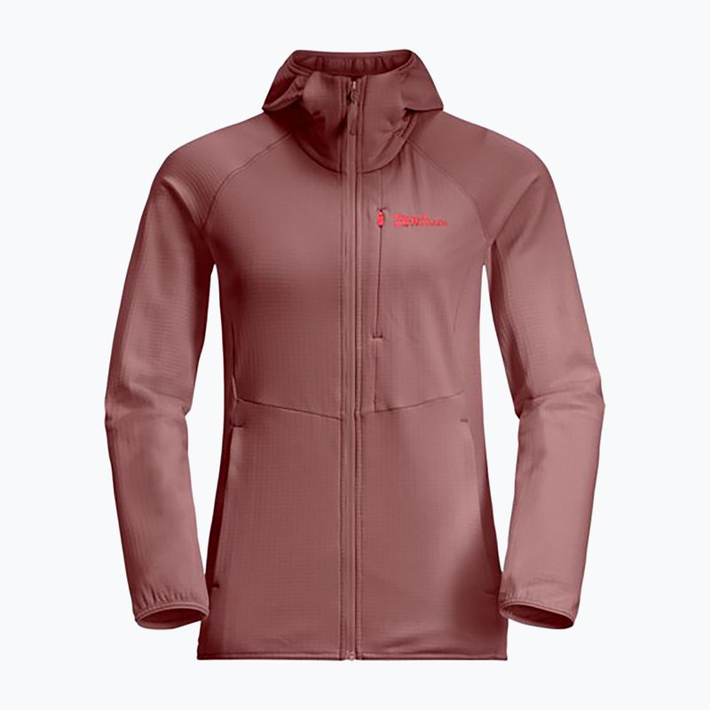 Jack Wolfskin giacca in pile da donna Kolbenberg con cappuccio Fz rosso minerale 7