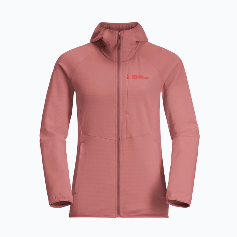 Jack Wolfskin giacca in pile da donna Kolbenberg con cappuccio Fz rosso minerale 7