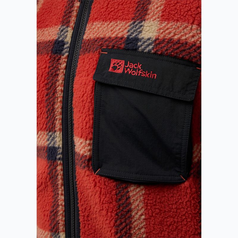 Felpa Jack Wolfskin in pile da uomo Felslicht Check intense rust 4
