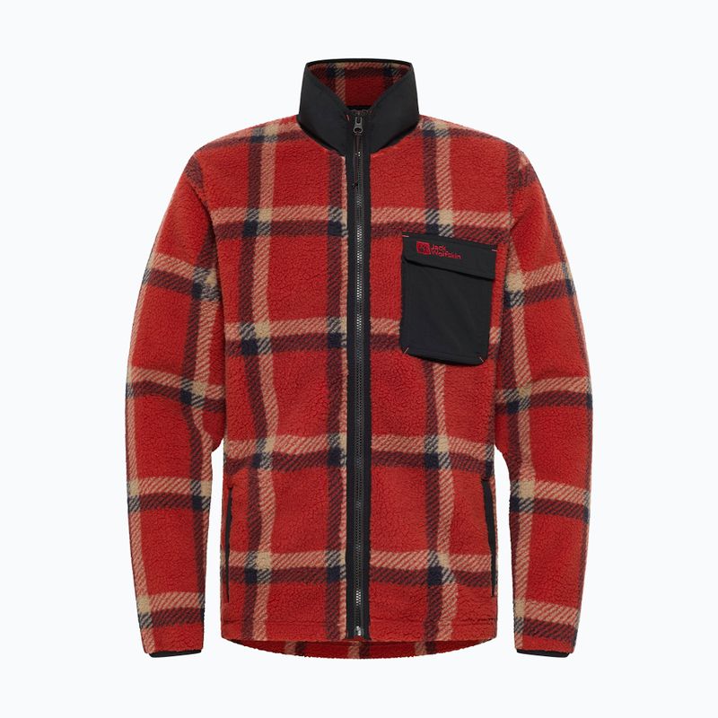 Felpa Jack Wolfskin in pile da uomo Felslicht Check intense rust 6