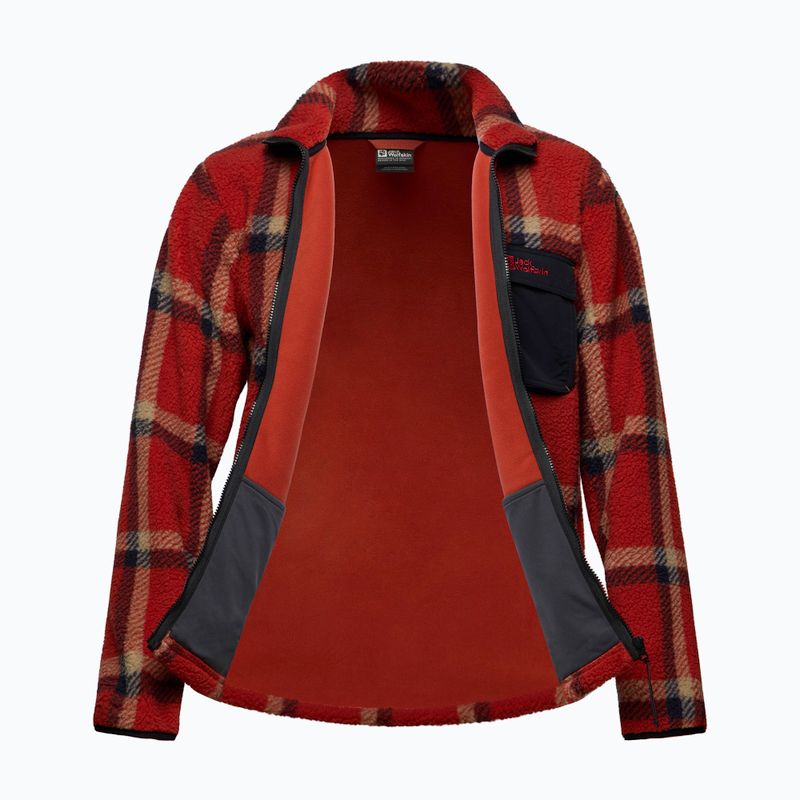 Felpa Jack Wolfskin in pile da uomo Felslicht Check intense rust 8