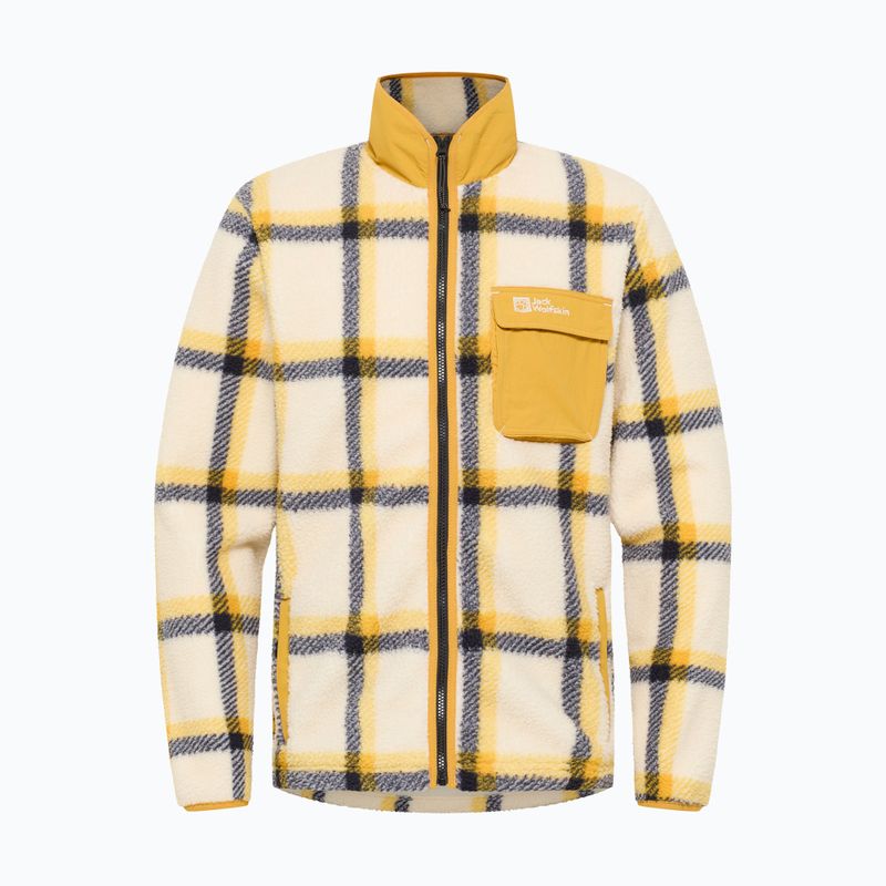Felpa in pile Jack Wolfskin da uomo Felslicht Check panna cotta 6