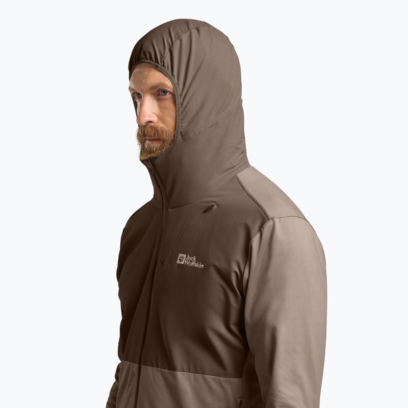 Felpa da trekking Jack Wolfskin Prelight Trail Hoody da uomo, caffè freddo 4