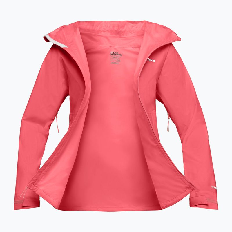 Giacca da pioggia Jack Wolfskin Prelight 2.5L LT da donna, corallo tramonto 10